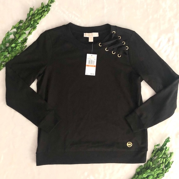 MICHAEL Michael Kors Tops - Michael Kors Sweatshirt with Lace-Up Detail NWT